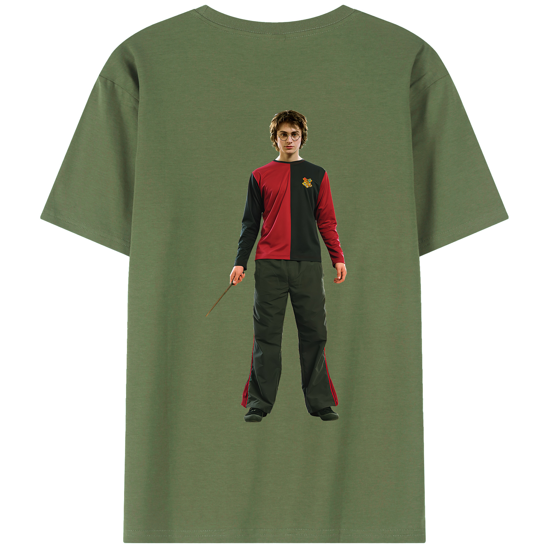 （画像用） Harry Potter ハリー・ポッターシリーズ 綿100％ メンズ半袖Tシャツ（バックプリント） 通気性